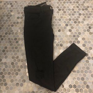 AEO black ripped jegging jeans